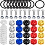 Rustark 90Pcs 5 Colors Quick Release Fastener Kit Aluminum Bumper Clips Front Rear Bumper Fasteners Bumper Holder Clips Kit Vehicle Bumper Fender Fasteners Repair Kit for Car