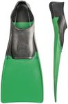 FINIS Long Floating Swim Fins - Training Fins for All Ages - Improves Kick Technique & Body Position - Black/Dark Green - 3XL