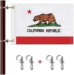 MELIUDEY Boat Flag Marine Flag 12x18 Inch with 4 Boat Flag Pole Kits American Boat Flag with 50 Embroidered Stars US Boat Flag for Boat,Yacht (California Boat Flag)