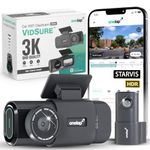 Onelap Vidsure™ (2025 Launch Front + Rear) - 3K Dashcam for Car | Real Sony STARVIS IMX335 | 5MP 3K UpScaled to 3840p Front | 2MP 1080p Rear FHD | HDR | 1.47" LCD Display | Dual Port Car Charger