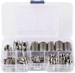 Chazcool 50Pcs Inner Thread Self Tapping Thread Inserts Set, Stainless Steel Threaded Inserts, M3 M4 M5 M6 M8 M10 M12 with a Storage Case