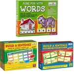 Creative Educational Aids P. Ltd. - CRE0641 More Fun with Words & Build A Sentence - 2 (Multi-Color) & Build A Sentence - 1 Card Game (Multi-Color, 60 Pieces)