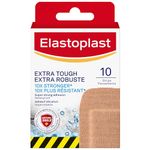 Elastoplast Extra Tough Waterproof XL Bandages (10 Strips) | Waterproof and tough fabric | Super Strong Adhesion | Provides Durable Protection | Bacteria Shield