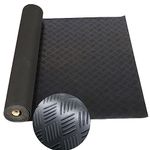 tonchean Garage Floor Mat Rubber Flooring Roll 5x1m Checker Plate Matting Non-slip Floor Tiles Insulation Mat Gym Matting for Shed Van Workshop Parking Lot Car Trunks