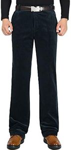 Flygo Men's Classic Fit Warm Fleece Lined Straight Leg Corduroy Pant Non-Iron (31, Royal Blue)