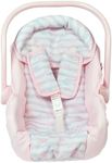 Adora Baby Doll Car Seat Carrier with Removable Seat Cover - Machine Washable, Fits Most Dolls & Plush Animals Up to 20”, Birthday Ages 2+ - Pastel Pink Hearts