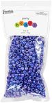 Essentials By Leisure Arts Pony Bead 6Mm X 9Mm Aurora Borealis Blue Opaque Plastic Pony Beads Bulk 750 Pieces for Arts, Crafts, Bracelet, Necklace, Jewelry Making, Earring, Hair Braiding