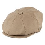 Jaxon & James Linen Newsboy Cap - Camel XXL