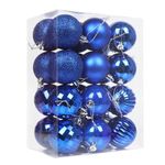 24 Pieces 60mm Christmas Balls Ornaments for Christmas Tree, Shatterproof Christmas Tree Decorations Large Hanging Ball for Xmas Holiday Wedding Party Decoration, Royal Blue