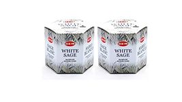 Backflow Incense Cones |White Sage | Pack of 2 Boxes | Total 80 Cones| HEM