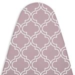 Encasa Homes Ironing Board Cover with 3mm Thick Felt Pad for Steam Press (Fits Standard Wide Boards of 125x46 cm) Heat Reflective, Scorch & Stain Resistant, Printed - Mauve Tiles