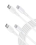 Anker USB C to Lightning Cable, Powerline II [10ft, 2-Pack, MFi Certified] Extra Long Charging Cord for iPhone 13 13 Pro 12 Pro Max 12 11 X XS XR 8 Plus, AirPods Pro, Supports Power Delivery (White)