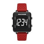 Skechers Men's Naylor Quartz Casual Sports Silicone Digital Watch, Color: Red (Model: SR5148)