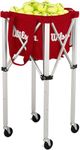 Wilson Portable Tennis Ball Teaching Basket Cart (150 Ball Capacity), red