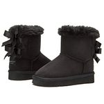 Weestep Girls Toddler Little Kid Warm Fur Winter Ankle Flat Snow Boot Black Size: 9 Toddler