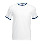 Fruit of the Loom Mens Ringer Short Sleeve T-Shirt (L) (White/Navy)