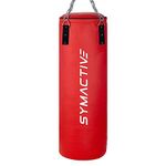 Amazon Brand - Symactive High Performance Heavy Duty 4 Feet Unfilled Punching Bag with Rust Proof Stainless Steel Hanging Chain, SRF Material, Red (Boxing/MMA/Kickboxing/Muay Thai)