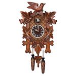 Cuckoo Clock Quartz Cuckoo Clock Antique Birdhouse Clock Tranditional Wooden Pendulum Quartz Wall Clock Wooden Hanging Clock Time Display Wall Clock for Home Bedroom Wall Decoration Type 2