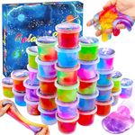 uscan galaxy water Slime for kids, 30 pack mini water slime kit for girls boys, slime party favors for kids loot bag fillers, colorful jelly slime crystal slime Kids Toy Slime