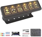 FLY KAN 6 Gang Multifunction Switch Panel, Wireless Remote Control Offroad Light Switch Panel Waterproof Universal Circuit IC Control System Switch Pod for 12V-24V Truck SUV ATV UTV Car etc.