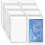 Vicloon Card Holder Protector Sleeves, 30pcs Plastic Card Sleeves, Clear Badge Holders Soft ID Card Holders Standard Card Sleeves for Social Security Card Driver's License Insurance Card