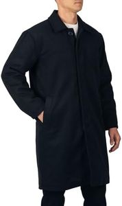Alpine Swiss Zach Mens Wool Trench Coat Knee Length Overcoat Black Med
