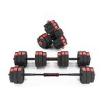 DlandHome Adjustable Dumbbells Set 55lbs Free Weights Set Dumbbells Convitable to Barbell for Home Gym (22.5lbs for Each Dumbbell)