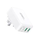 USB Plug UK, 40W USB C Charger, 4 Port Multi USB Wall Socket Adapter Compatible With Apple iPhone charger 11/12/13/14/15/16 XS/XR/X iPad AirPods Pro, Samsung, Tablet, Android Device - Detachable Plug