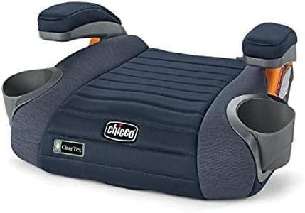 Chicco GoFit® ClearTex® Backless Booster Car Seat, Travel Booster Seat for Car, Portable Car Booster Seat for Children at Least 4 Years Old and 40-110 lbs. | Reef/Navy