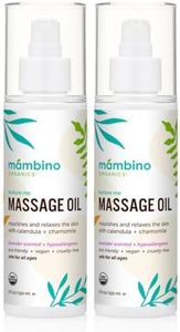 Massage Baby Oil – Organic, Nourishing with Egyptian Calendula, Chamomile & Lavender – Gentle for After-Bath Relaxing – Cruelty-Free Baby Oils for Baby & Kids by Mambino Organics, 2-Pack 5 fl oz