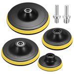 4 Pcs Sander Backing Pads, Car Polishing Buffer Pads, 3" 4" 5" 6" Car Orbital Sander Polisher Buffer Backing Plate, Car Polisher Drill Attachment for Grinder Buffing Tool, with M10/M14 Drill Adapter