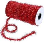 VRB Dec™ (15 Mtr Halloween Tinsel Garland Tinsel Twist Garland Christmas Tree Decoration Home Wedding Christmas Decoration Gift Wrapping Wall Hangings (Red)