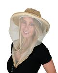 AGGAFA Mosquito Head net hat, UPF 50+ Mosquito hat, Best Solution to Keep The Mosquitoes and Bugs Off When Gardening Fishing Camping (Beige Hat)