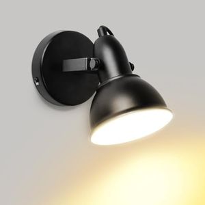 LTBLIGHT LED Track Lighting Fixtures, Rotatable 1-Light Ceiling Light Kit, Flush Mount Ceiling Spotlight, Industrial Black Track Lights for Kitchen, Bedroom, Hallway, E26 Base, Bulbs Not Included