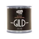 Guild Lane - GILD Acrylic Gilding Enamel Paint - Silver - Furniture, Metal, Glass, Wood, Plastic, Ceramics & More - Water-Based Metallic Paint - 125ml Tin