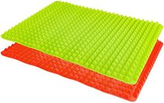 Healthy Homewares Raised Silicone Baking Sheet Non-Stick Cooking Mat Oven Tray Liner, Red and Green, Set of 3