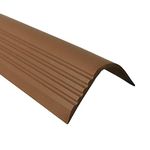 RGPT 52x40mm Bullnose Stair anti slip nosing 46.45" 1.18 Meters length PVC rubber angle step Edge TMW Profiles (Brown)