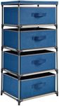 Juvale 4-Tier Tall Closet Dresser with Drawers - Clothes Organizer and Small Fabric Storage for Bedroom (Navy Blue)