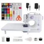 Sewing Machine for Beginners with Extension Table and Sewing Kit, Portable Mini Sewing Machine with 12 Built-in Stitch, LED Light, Double Speed, and Thread Cutter, Ideal for Kids and Beginners