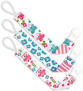 Liname Neutral Pacifier Clip - 3 Pack Pacifier Clips for Boys & Girls - Binky Holder Soothie Paci Clip Binkie Clip - Unisex Pacifer Clip - Baby Pacifier Clip and Pacifier Holder
