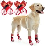 LOOBANI Christmas Dog Socks to Prevent Licking Paws, Hardwood Floors Anti Slip, Non Slip Dog Socks with Grippers Dog Paw Protector, Dog Booties for Indoor Use