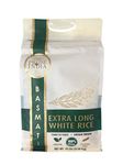 Pride Of India - Extra Long Indian Premium White Basmati Rice, 10 Pound (4.54 Kilo) Reclosable Bag - Naturally Aromatic, Aged, Flavorful, Slender, Non Sticky Grains - Great Value for Money