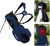 Stripebird Golf Stand Bag with Hub for Magnets (Blue) - 4 Way Full-Length Dividers Golf Club Bag - Flexfit Rotatable & Adjustable Dual Straps - Lightweight Golf Bag Stand - Golf Bags for Men