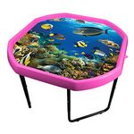 Simpa Childrens Kids Tuff Spot Pink Mixing Play Tray + Deep Sea Adventure Mat Insert with Height Adjustable Stand