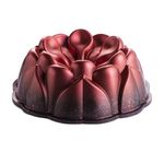 Kalmia Home's bundt Cake pan Elevate Your Baking with The bundt pan– Professional and Higher Durability bundt Cake pan nonstick, Oven-Safe up to 400°F (Begonia, Bordeaux)