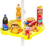 Skywin Umbrella Tray - Beach Umbrella Table Tray with Compartments for Cups and Snacks Great for Beaches, Gardens, Yards, Patios - Universal Pole Fit (Large, Yellow)