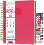GoGirl Budget Planner & Monthly Bill Organizer – Monthly Financial Book with Pockets. Expense Tracker Notebook Journal to Control Your Money, A4-Sized Spiral-Bound Hardcover, Lasts 1 Year – Hot Pink