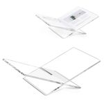 PUERSI Acrylic Book Stands for Display, 40 x 24 x 11 cm Open Bookstand, Coffee Table Book Stand, Display Easel for Quran, Magazine, Art, Cook Book, Bible, Textbooks - Clear