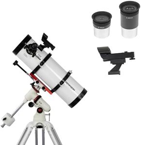 Omegon Télescope Advanced 130/650 EQ-320 | Télescope astronomique à Miroir | Lumineux et Convivial | Haute qualité | Idéal pour Les débutants | Ciel Profond et planètes