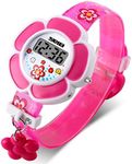 Kids Watch Girl Flower Shape Watch Novelty Cartoon Digital Watch 1144 (pink1)